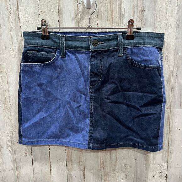 Joes Jeans Daisy Blues Mini Denim Skirt Patchwork Y2K - Picture 1 of 7